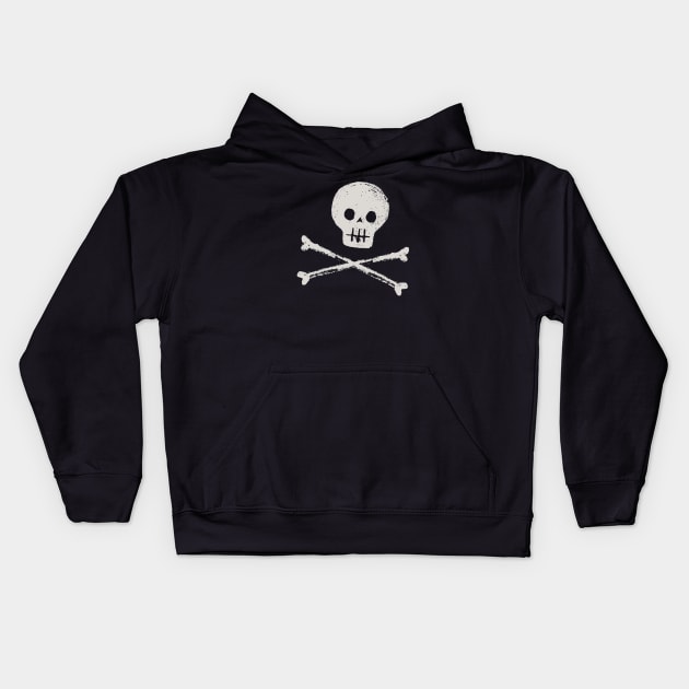 Cute funny skull death danger Kids Hoodie by From Mars